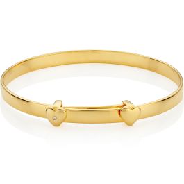 Personalized Gold First Diamond Baptism Baby Bangle | Molly B