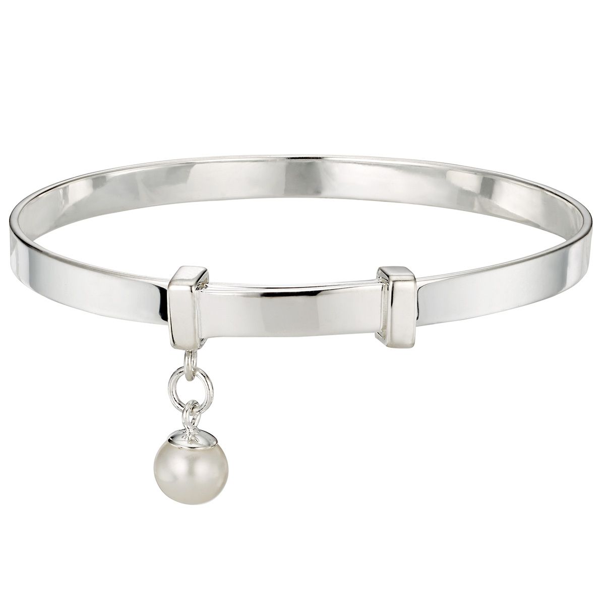 Silver Christening Heart Bangle – Tierneys Gifts