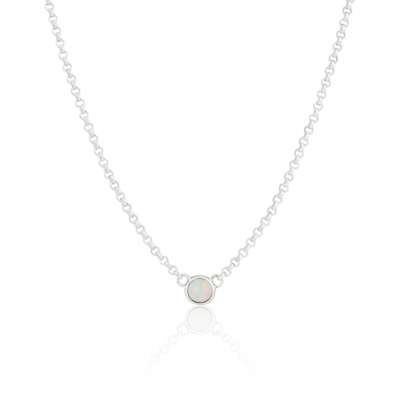 October Opal Birthstone Necklace